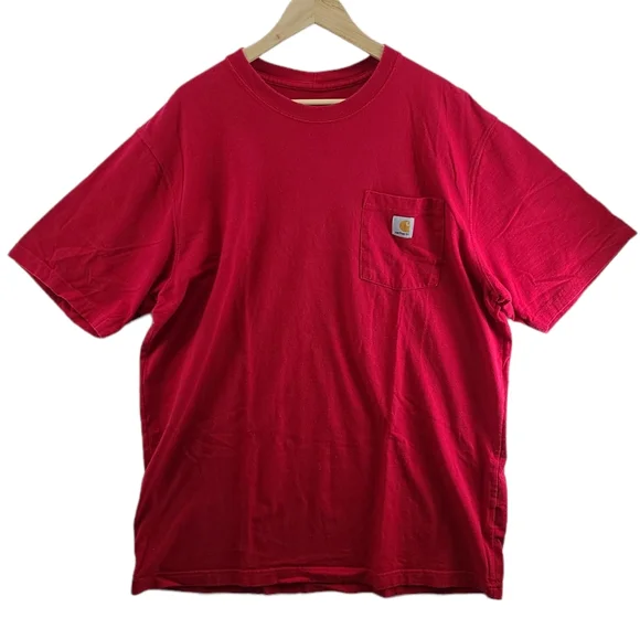 CARHARTT Pocket Tee Shirt Men's Red XL Tall Graphic Short Sleeve TShirt - Picture 2 of 4